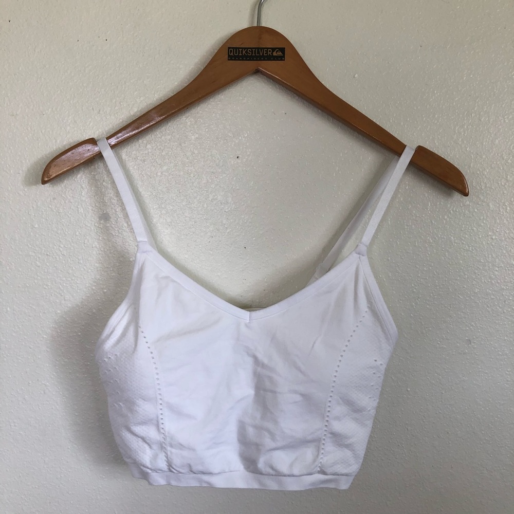 Fabletics Padded Crop Tank - White
